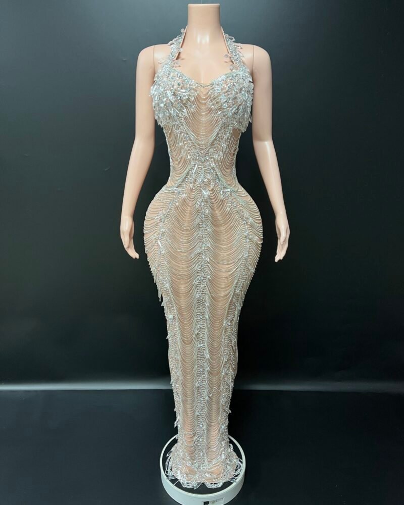 New Arrivals the halo chain dress (silver)