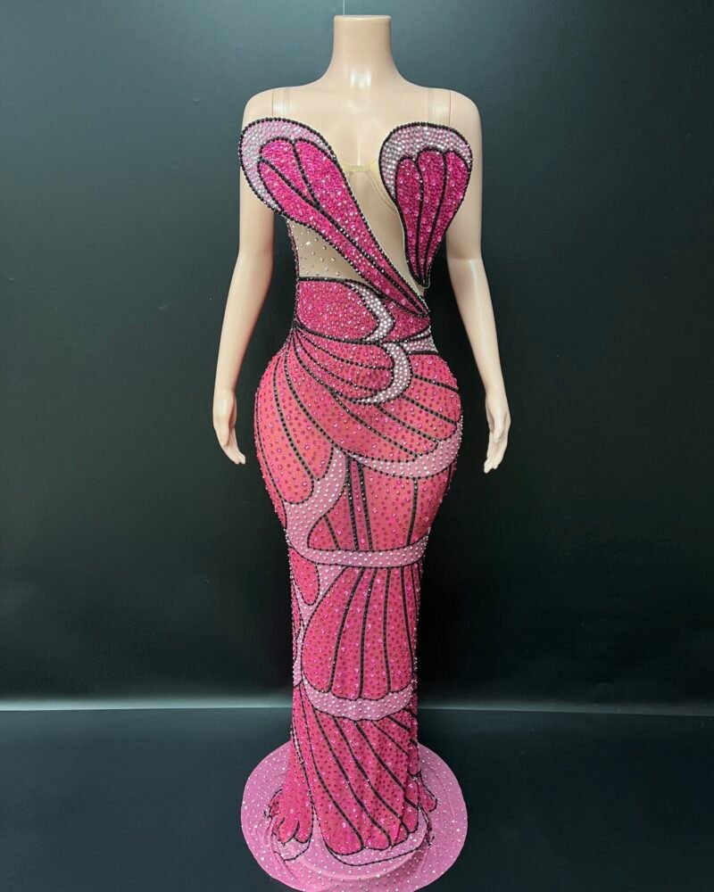 New Arrivals siren sculpture dress ( maxi) pink